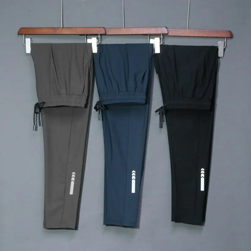 Летние эластичные мужские спортивные штаны для бега спортивные брюки для бега повседневные уличные тренировочные штаны для фитнеса в тренажерном зале