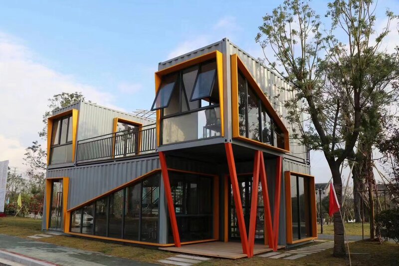 2 Storey Shipping Container Homes 20ft 40 Ft Luxury Container Office Modern House