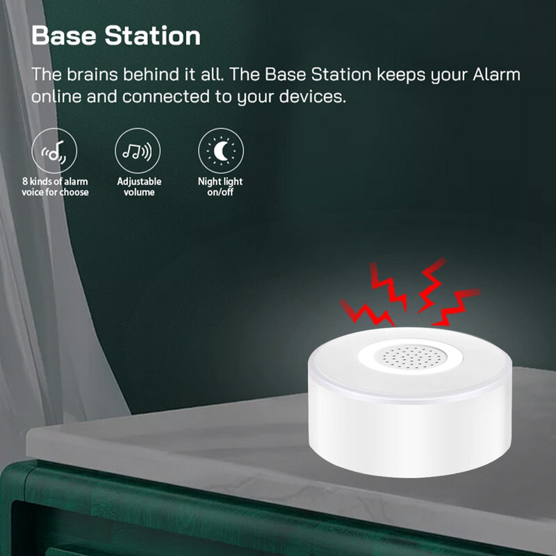 AGSHOME Tuya WiFi alarma de puerta inteligente hogar Oficina sistema de seguridad antirrobo Alexa Google aplicación remota Control con sirena de 120DB