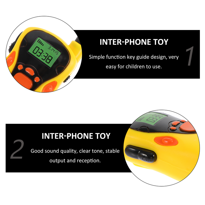 Brinquedos de Walkie Talkie para crianças, Kids Inter-phone Interactive, Plástico portátil, Desenhos animados pai-filho, 2 peças