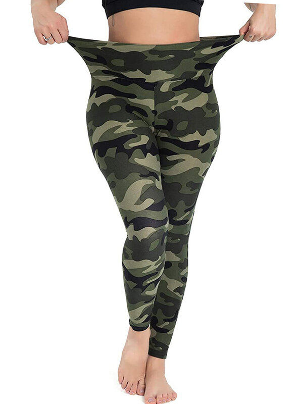 Pantalones elásticos de Yoga con realce para mujer, mallas estampadas de cintura alta, ajustadas, para entrenamiento