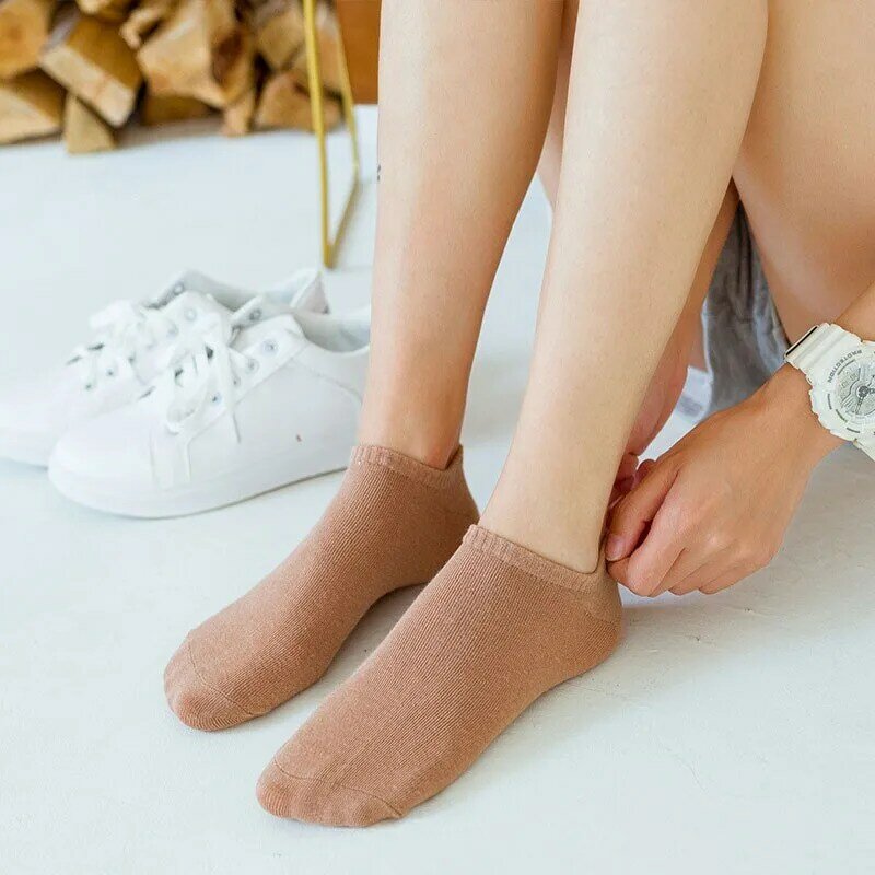 Женские новые хлопковые носки яркие однотонные серии простые модные Универсальные мягкие удобные женские носки-лодочки в Корейском стиле B110
