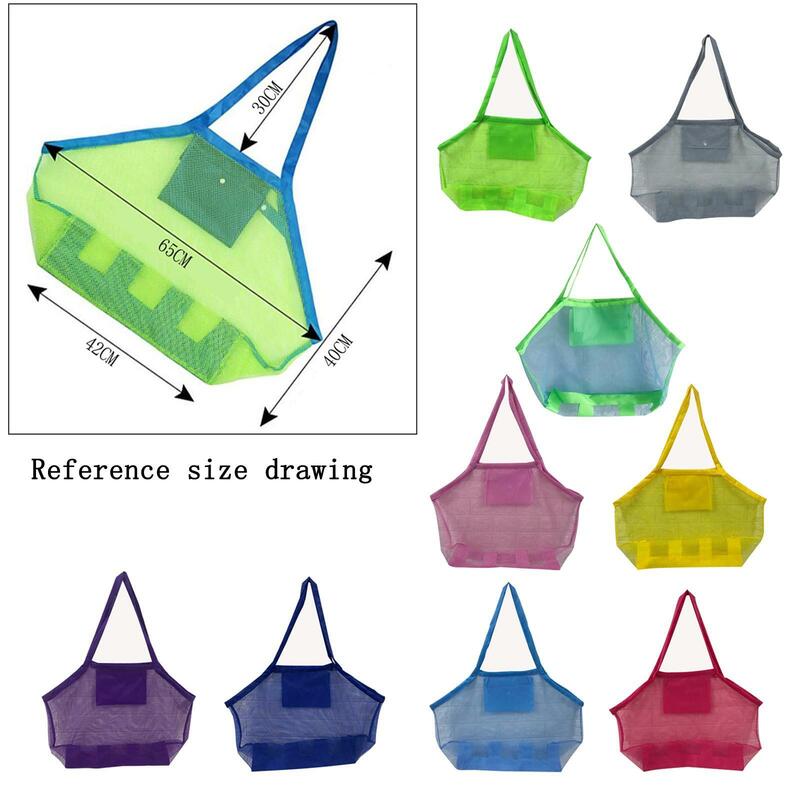 Large Beach Toy Mesh Bag Children Sand Away Swimming Pool Mesh Bag Kids Toys Storage Bag for Clothes Towels Sundries Storage Bag