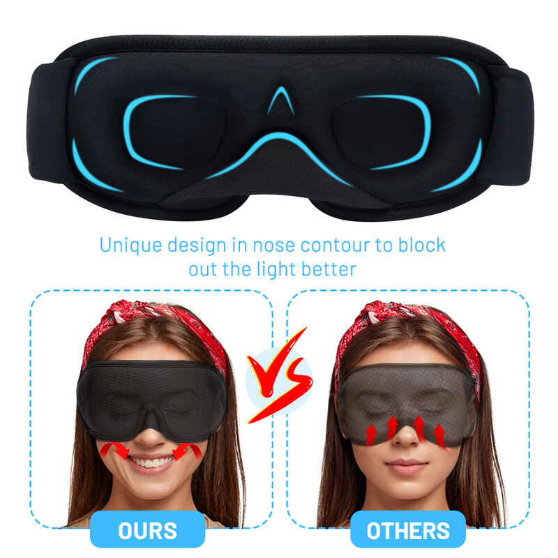 Masker tidur 3D memblokir cahaya masker tidur untuk mata lembut masker mata untuk perjalanan pelindung mata malam bernapas Slaapmasker