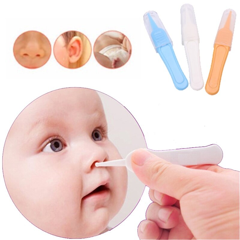 Baby Nose Ear Navel Clean Tweezers Kids Safety Plastic Cleaning Clip Tools Infants Forceps Toddler Nasal Cavity Care Supplies