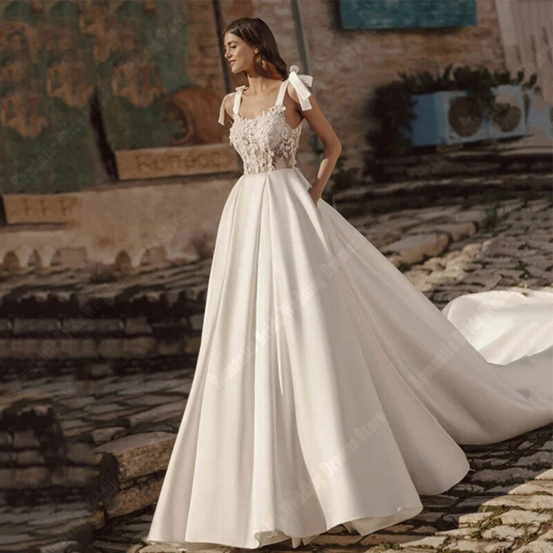 Eleganckie damskie suknie ślubne w stylu bohemy brokatowe suknie ślubne z nadrukiem kwiatowym o długości linii Princess Vestidos De Novias 2024