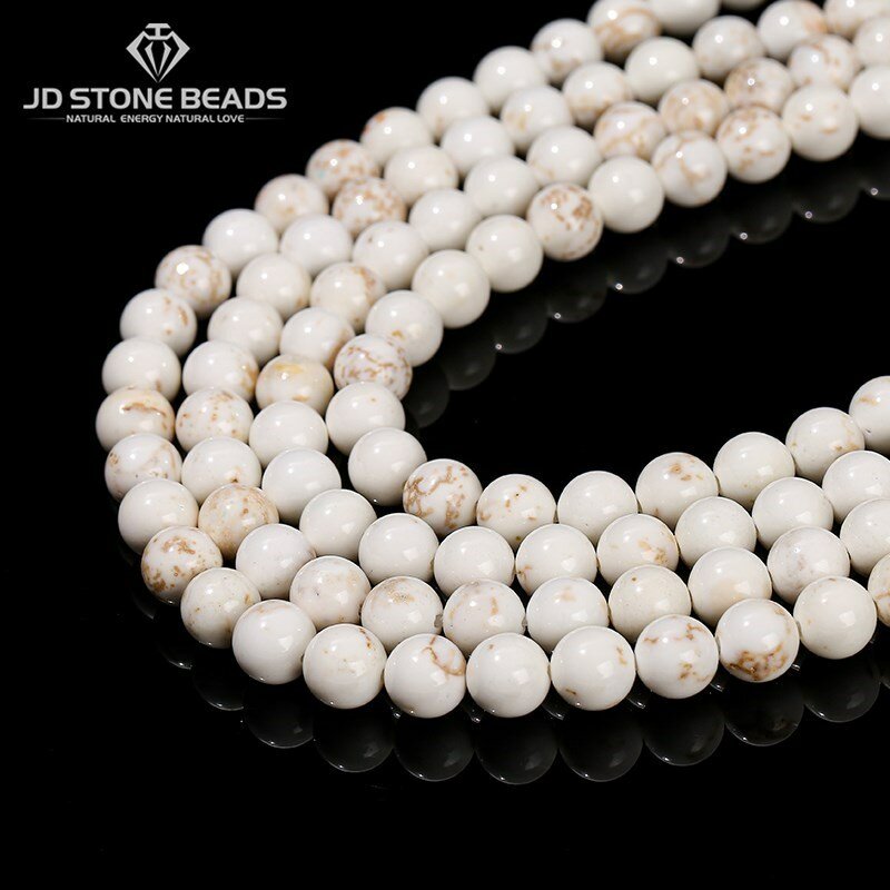 Perline di pietra di Magnesite naturale all'ingrosso perline distanziatrici allentate rotonde per gioielli che fanno accessori per collana di braccialetti fai da te 15 ''Strand