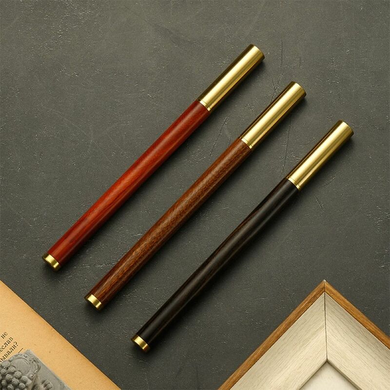 0.5mm Black Ink Gel Pen Creative Wood Body Stationery Signature Pen Quick-drying Writing Pen School Office