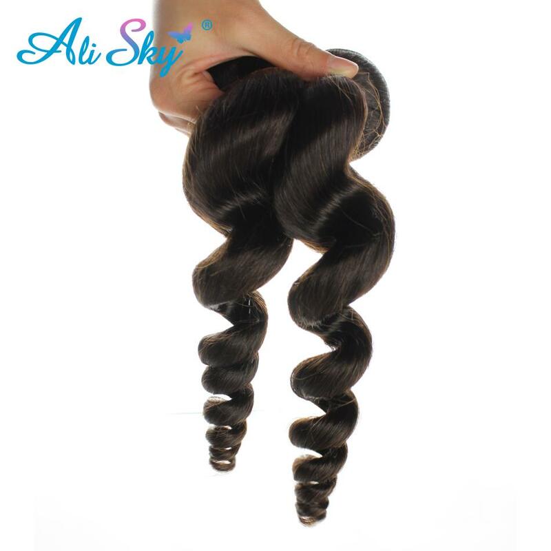 Loose Wave Dark Brown 1/3/4PCS 100% Human Hair Extensions Remy Hair Ombre Extension Weaving Color #2 Brazilian Virgin Hair