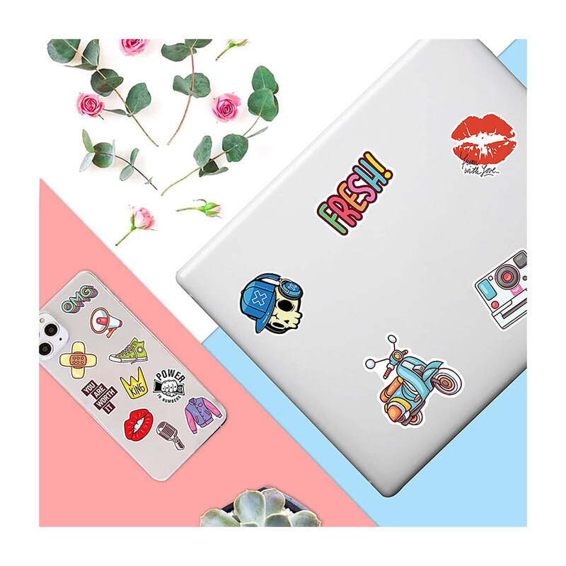 Adesivi personalizzati Kawaii il tuo Logo nome grazie Die Kiss Cut Sticker simpatico Laptop auto carta autoadesiva vinile impermeabile