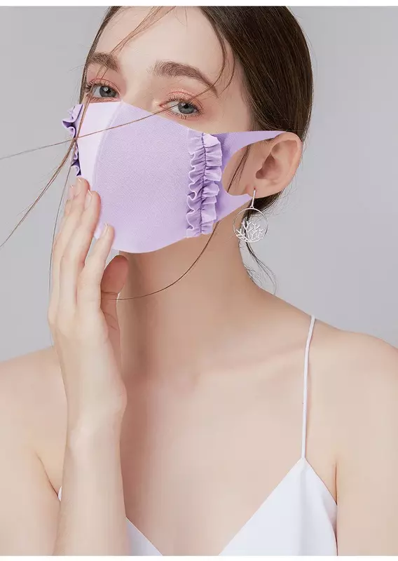 Masker Wajah mulut katun Anti debu, masker wajah Stereo Anti kabut 3D, masker Respirator Pria Wanita dengan tepi telinga