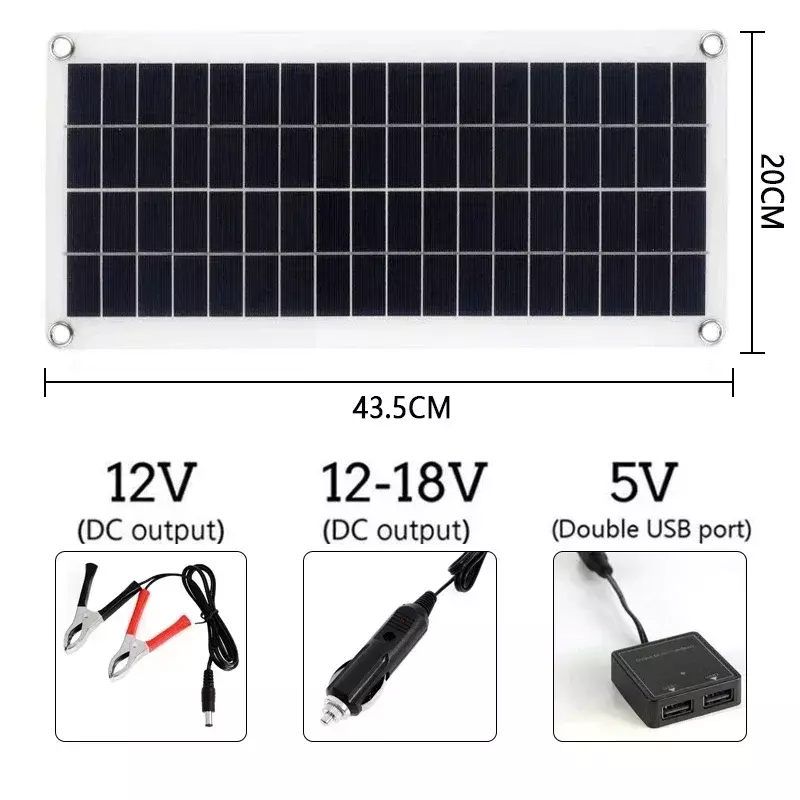 300W Flexible Solar Panel 12V Battery Charger Dual USB With 10A-60A Controller Solar Cells Power Bank for Phone Car Yacht RV