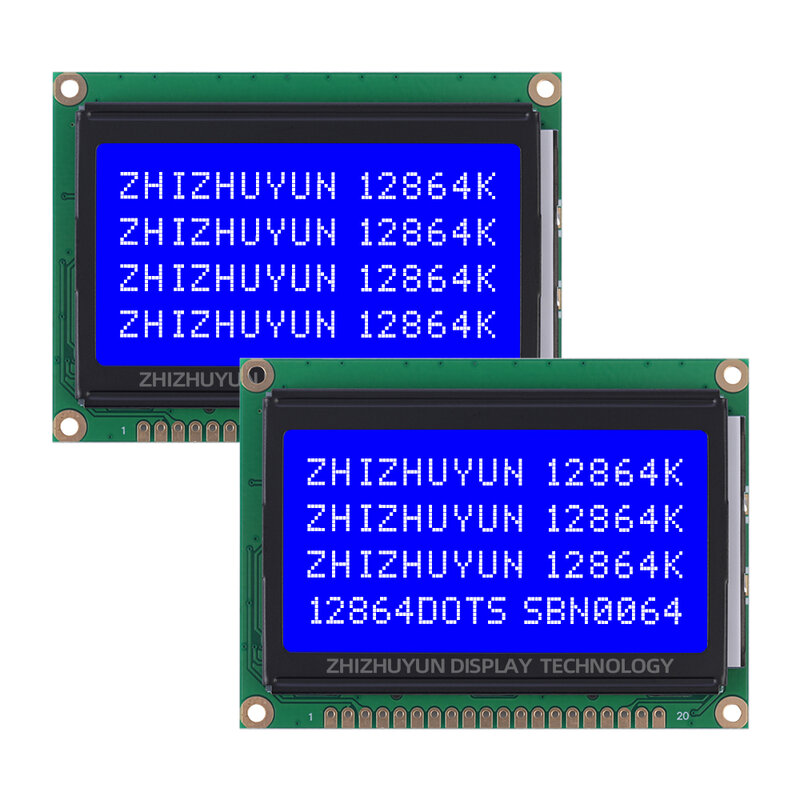 12864K Dots LCD Module 5V Gray Screen With Black Text And LED Backlight NT7108C NT7108T Parallel Port LCD12864 20PIN