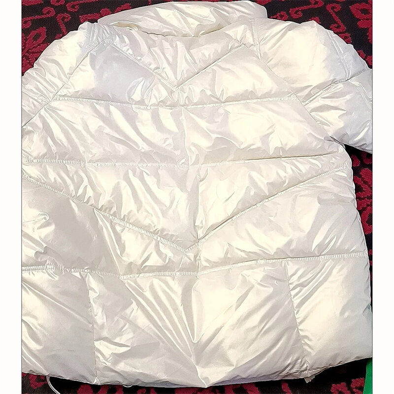여성용 워시 프리 다운 재킷, 한국 패션 라펠 후드 지퍼, 허리 드로스트링 파카, 따뜻한 두꺼운 코트, 2023 겨울 신상