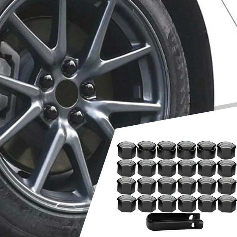 Black Wheel Nut Cap Suitable for 17MM Bolts or Nuts Rust Resistant Protects from Corrosion and Dust Easy to Use
