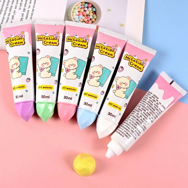 30ml/bottle Resin Cream For Phone Case Fake Whipped Clay Glue DIY Craft Soft Clay Decoration Simulation Gel Mobile Shell