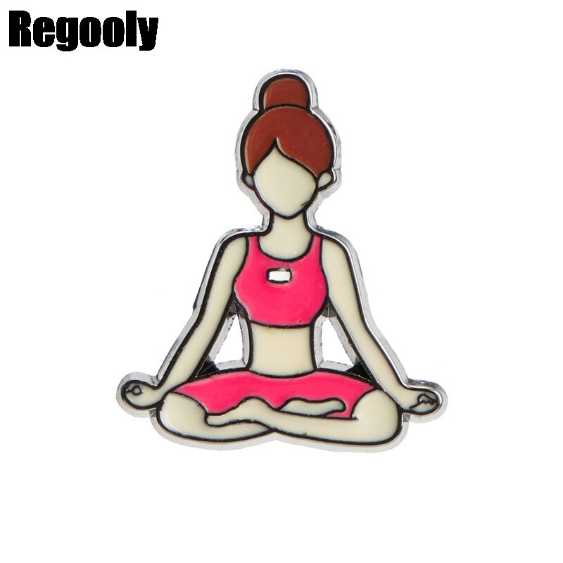 Exercise Yoga Girls Metal Enamel Brooches and Pins for Lapel Pins Backpack Badge Gifts Collar Jewelry gifts