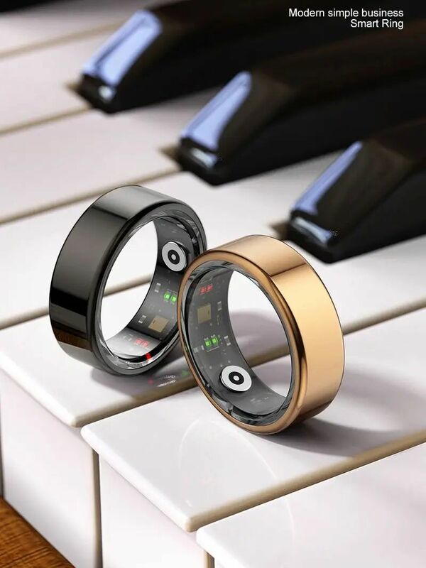 Smart Ring Health Tracker Activity Tracker Heart Rate Monitor Sleep Recorder Activity Reminder IP68 Waterproof Level Gold
