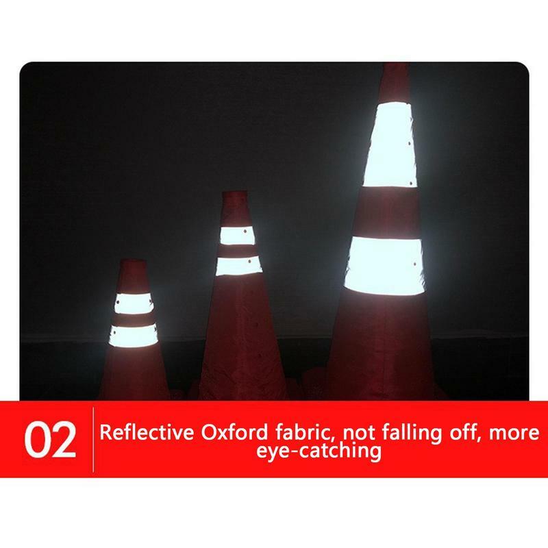 Foldable Traffic Cones Parking Cones 45cm Height Safety Cone With Reflective Stripe Collapsible Traffic Cones Road Cone