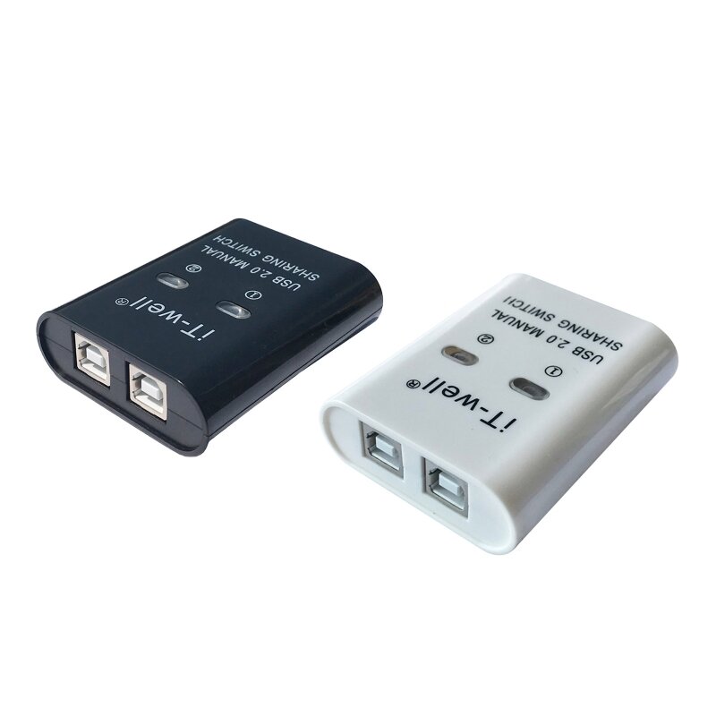 USB 2.0 Manual Sharing Switch Printer Sharing Device Hub 2 in 1 Out Data Transfer Hub Converter