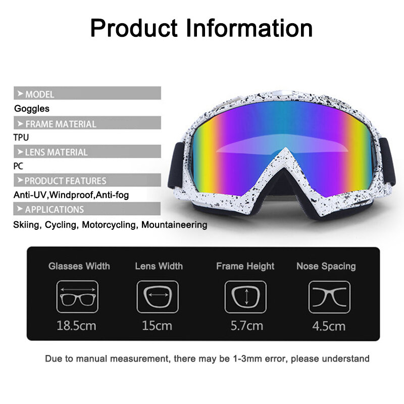 สโนว์บอร์ดสกีแว่นตา Anti-Fog แว่นตาสกีฤดูหนาวกีฬากลางแจ้งขี่จักรยานรถจักรยานยนต์ Windproof แว่นตากันแดด UV Protection
