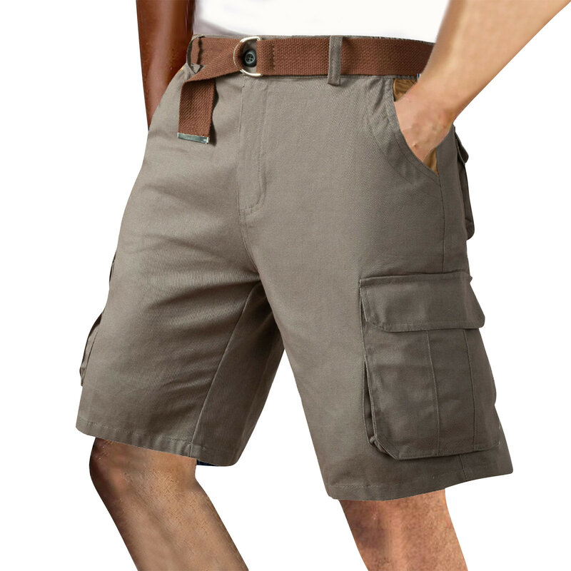 Lässige Shorts Männer Mode Sommer trend ige Taschen Kleidung Strand Hosen lose feste Cargo-Shorts täglich klassische Männer