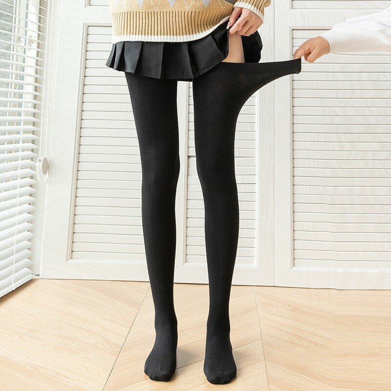 Sexy nero bianco Soild colore calze lunghe donna sopra il ginocchio coscia alta sopra le calze al ginocchio Lolita calze al ginocchio calde da donna