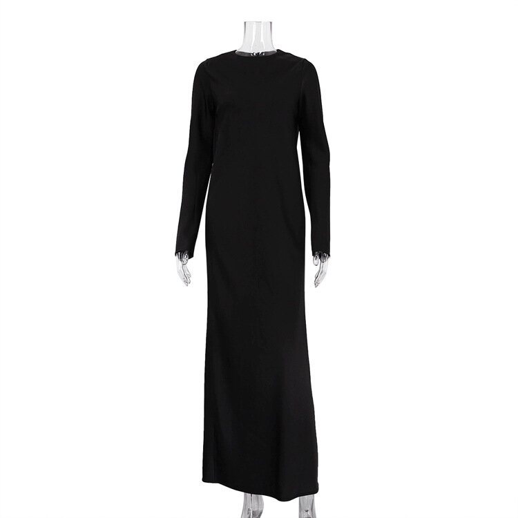 2024 Jesienno-zimowe nowe damskie sukienki dolne Modna, z rozcięciem, satynowa, owinięta biodrami, długa spódnica