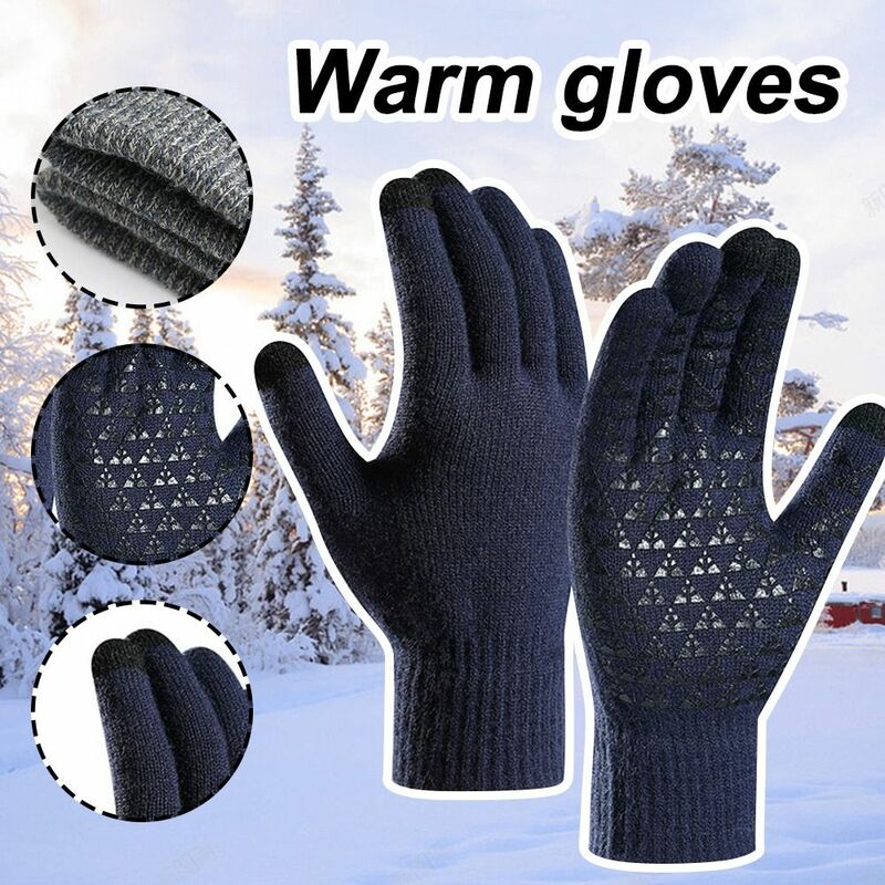 Ветрозащитные вязаные зимние перчатки Longkeeper, уличные велосипедные аксессуары, сохраняющие тепло варежки, женские перчатки для сенсорного экрана