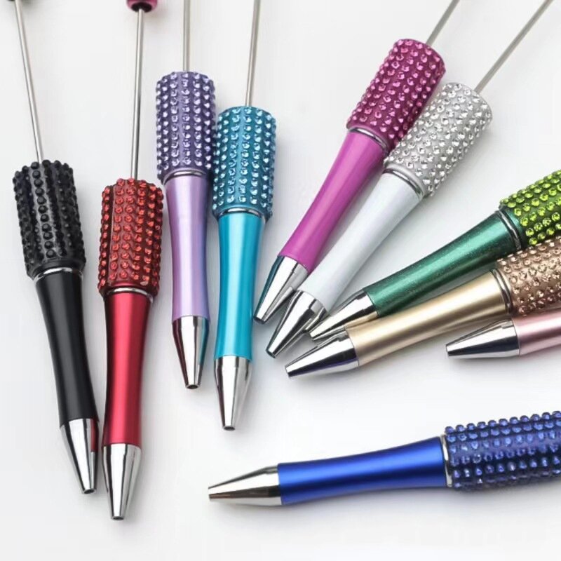 Stylo à bille perlé coloré avec diamant complet, stylo à eau perlé bricolage, stylos mignons faits à la main, 60 pièces