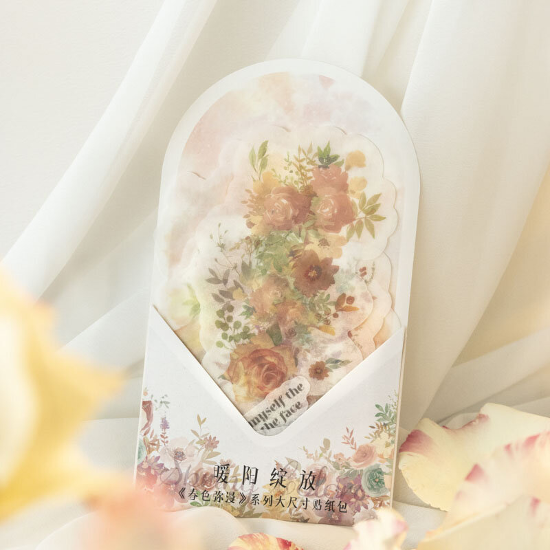 6 Pak/LOT stiker washi penutup kertas dekorasi album foto penanda seri di mana-mana menyerap warna musim semi