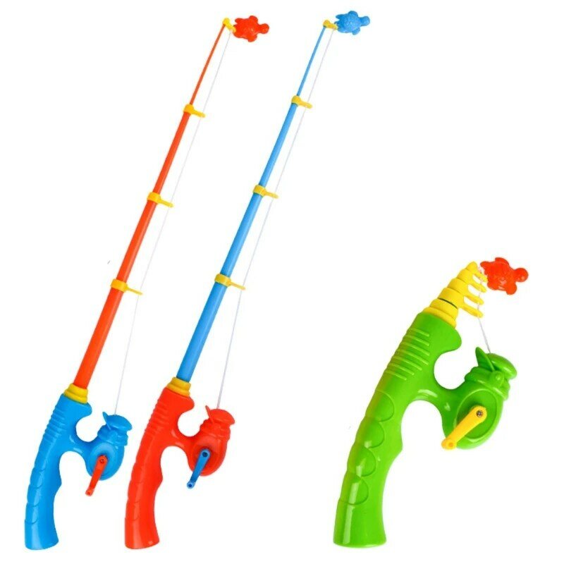 6 Pcs palo giocattolo da pesca magnetico canna da pesca in plastica estensibile accessori per giochi di pesca per l'educazione del bambino Dropship didattico