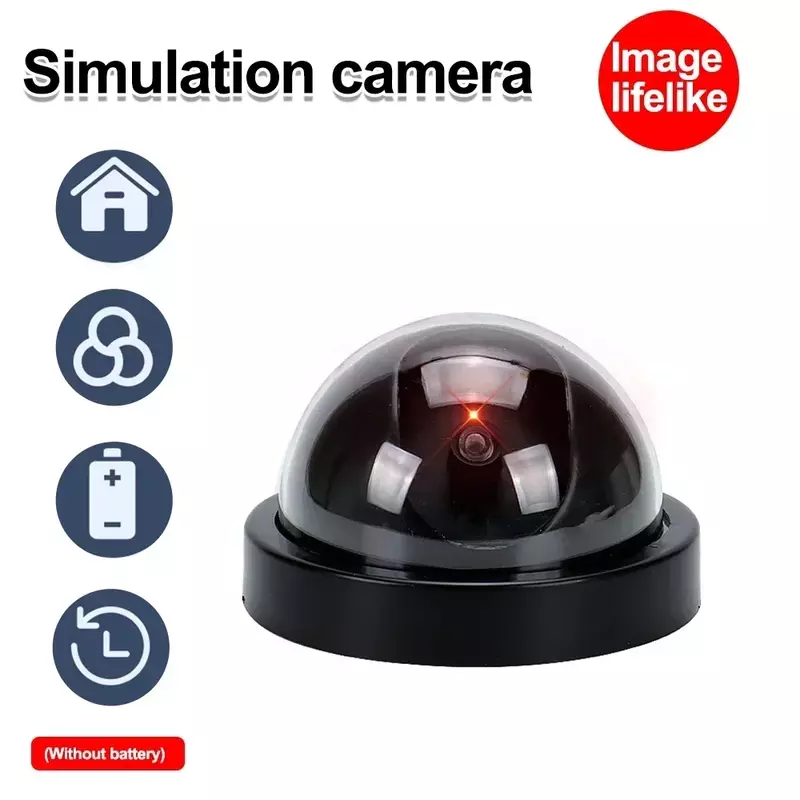 Fikcyjne fałszywe kamera kopułkowa CCTV bezpieczeństwa z migającymi czerwona dioda LED zabezpieczeniami do nadzoru domowego bezpieczeństwo w domu na zewnątrz
