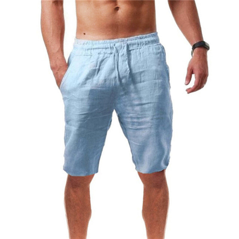 Zomer Ademende Mannen Casual Shorts Shorts Heren Mode Merk Boardshort Comfortabele Heren Effen Kleur Trekkoord Shorts