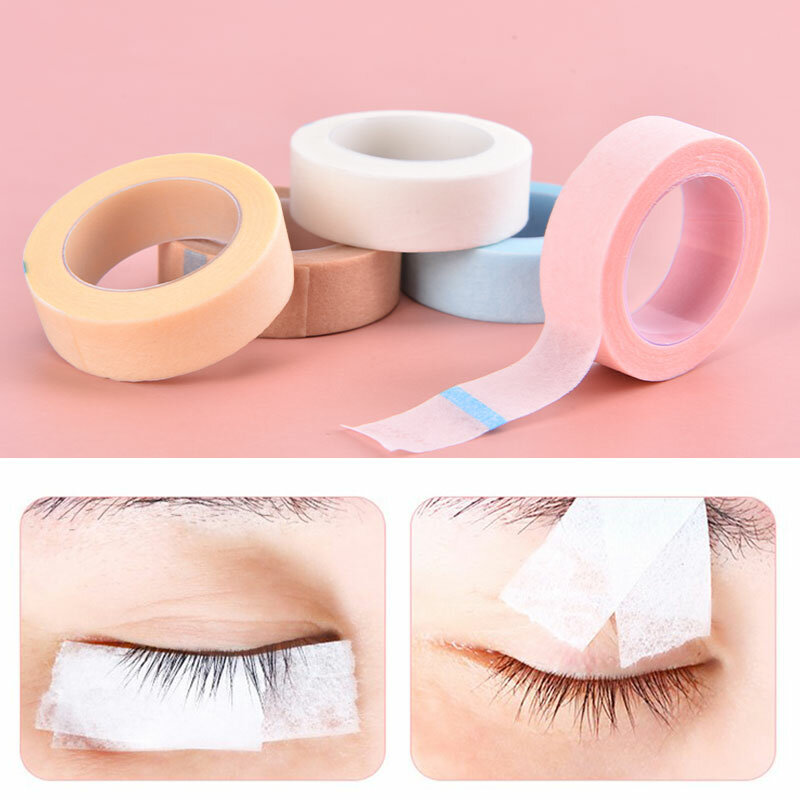 1Roll 9M Pink Lash Tape Eyelash Extension Breathable Micropore Fabric Easy Tear Eye Tapes Eyelash Extension Tape Anti-allergy