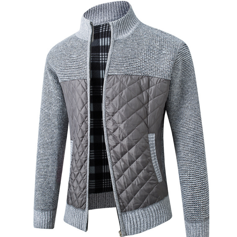 남성용 두꺼운 가디건 코트, 패치워크 코튼 울 스웨터 재킷, MY510, 가을 겨울