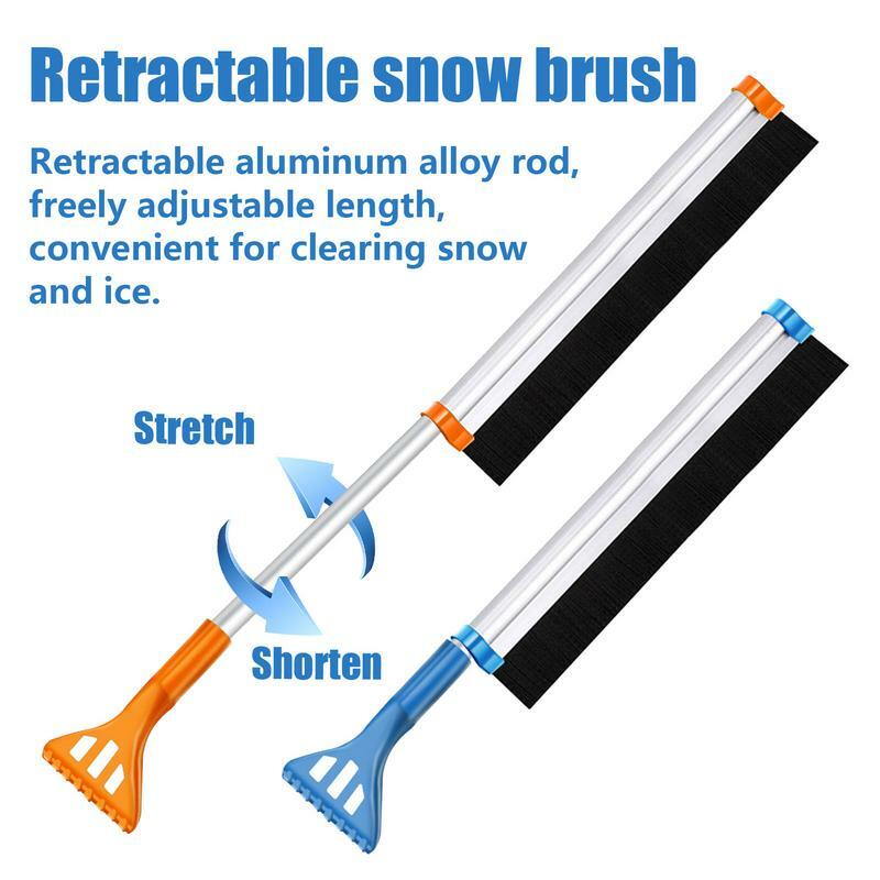 Juego de removedor de nieve 3 en 1, cepillo raspador de hielo, herramienta de eliminación de nieve desmontable multifuncional para camión, coche, patio trasero, Camping