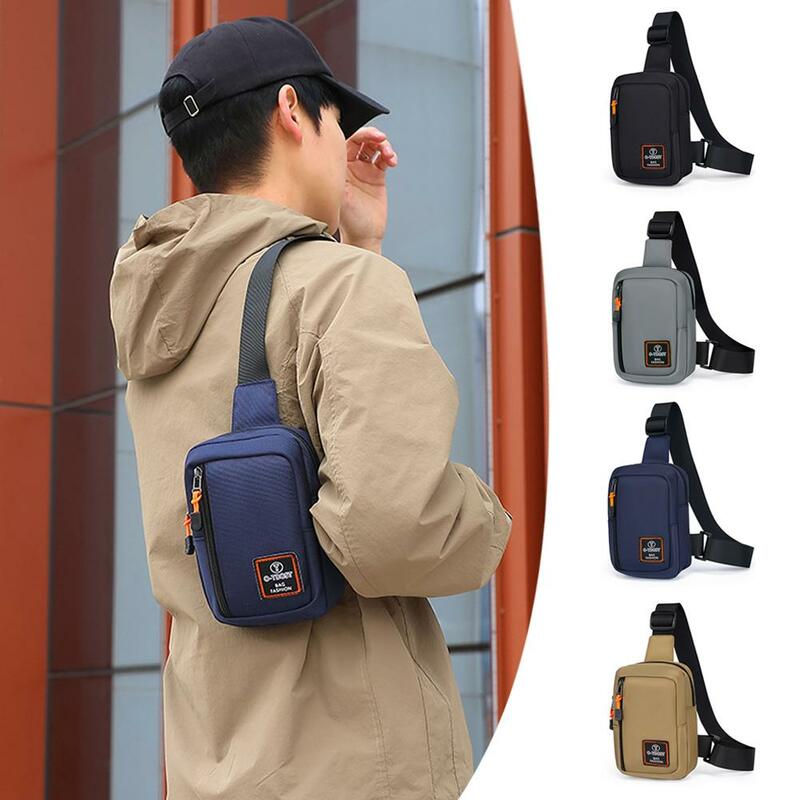 Мужская нагрудная сумка, модная маленькая Холщовая Сумка через плечо для мужчин, тканевая слинг, Спортивная мужская сумка для телефона Q5k6