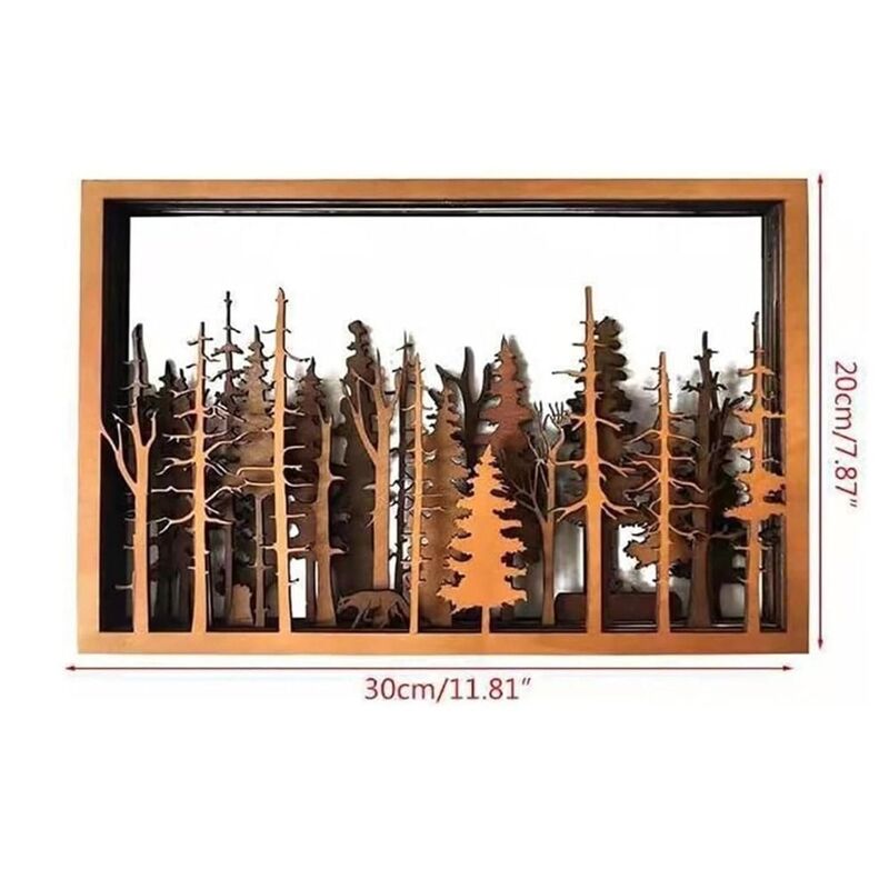 Arte raposa artesanal para quarto, floresta e vida selvagem, Estátuas de madeira, Decoração de parede rústica