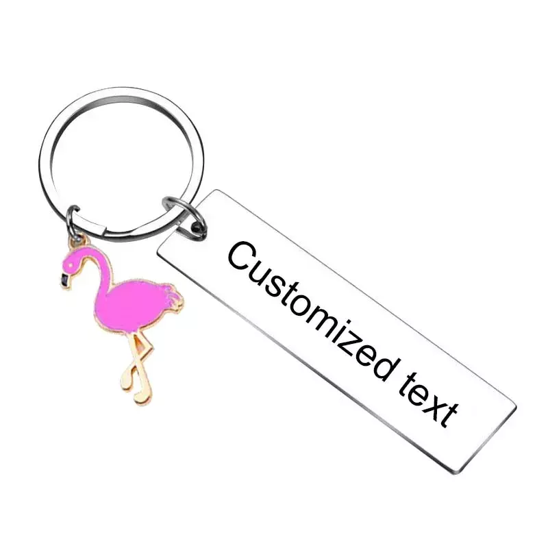 Personalized Custom Keychain Flamingo Lover Gift Key chain motivational Gift reminder key rings