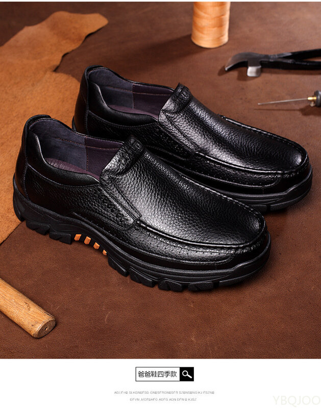 Sapatos de couro genuíno dos homens mocassins de couro de vaca macia sapatos casuais novos calçados masculinos preto marrom deslizamento-on