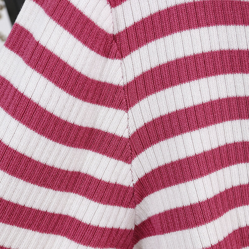 2022 jesienna, w stylu Basic Cardigan Plus Size kobiety elementy designu odzieży Zipper bluzy z kapturem zimowe modne w paski wąski sweter