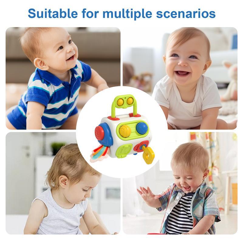 Sensorial ocupado brinquedo cubo para crianças, Montessori Atividade Educativa Board, Fine Motor