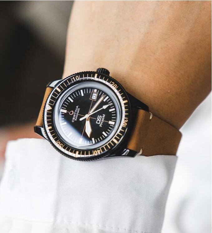 Certina ds ph200m relógio de quartzo masculino relógio de luxo negócios casual moda masculina relógios de couro à prova dbig água grande mostrador relógio para homem