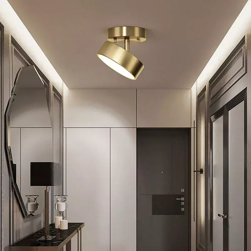 현대적인 LED 천장 조명, 북유럽 홈 데코 액세서리, 침실 거실 식당 복도 램프, 둥근 구리 장식 고정장치