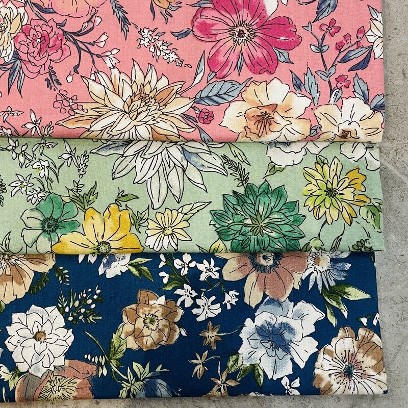 Kepadatan Poplin bunga anyelir 40S Tissun Liberty kain katun untuk anak-anak bayi kain jahit gaun rok DIY buatan tangan Splicing