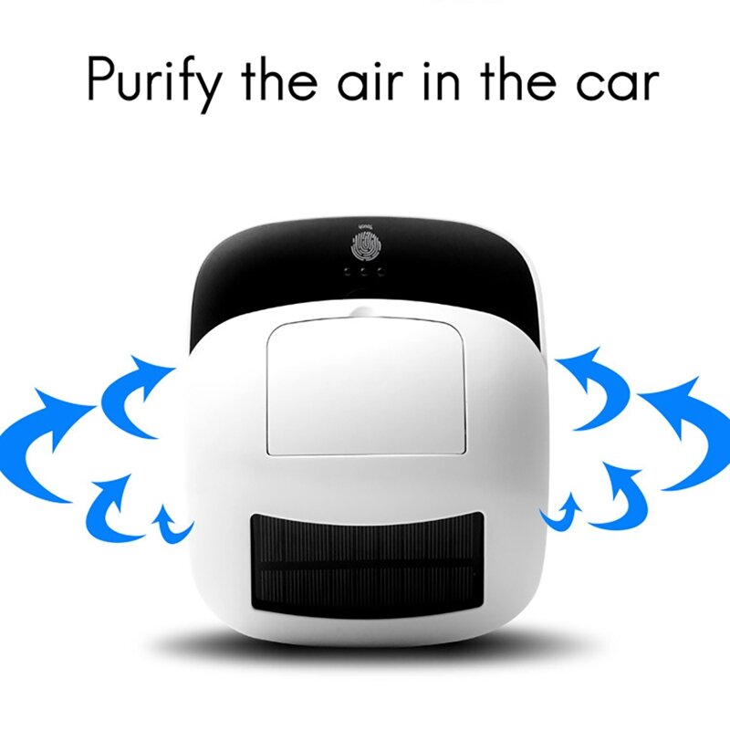 Car Universal Solar Powered Car Negative Ion Diffuser Automatic Air Purifier Vehicle Phone Holder Charger Mist Maker