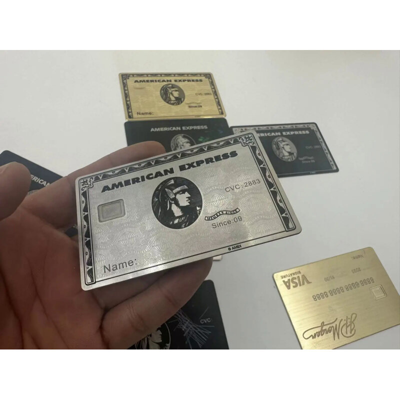 Carte in metallo personalizzate, sostituisci le tue vecchie carte di credito con American Express, carte nere, carte regalo, carte Centurion.