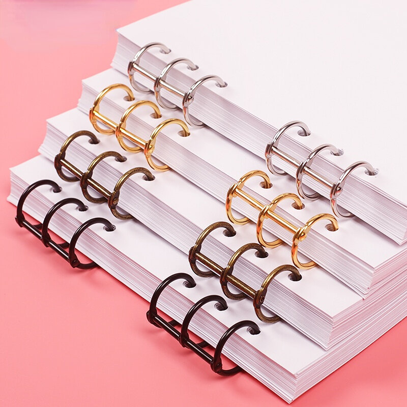 2 pçs 3-hole clipe de metal livro anéis loose-leaf binder para a5 a6 a7 ferramenta de armazenamento de papel scrapbooking arte artesanato diy estudante