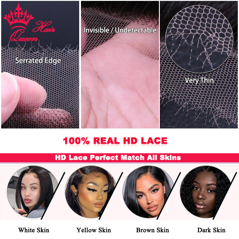 Real Invisible HD Lace Front Wig Unprocessed Virgin hair Lace Frontal Wigs 100% Human Hair Body Wave Pre Plucked Hairline